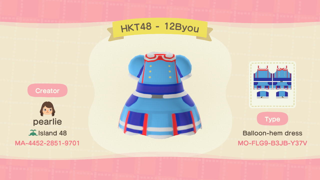 Animal Crossing Design Code: MO-FLG9-B3JB-Y37V HKT48 - 12byou