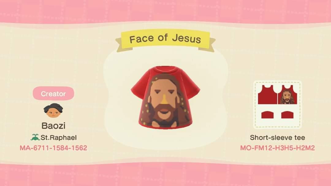 Animal Crossing Design Code: MO-FM12-H3H5-H2M2 Face of Jesus