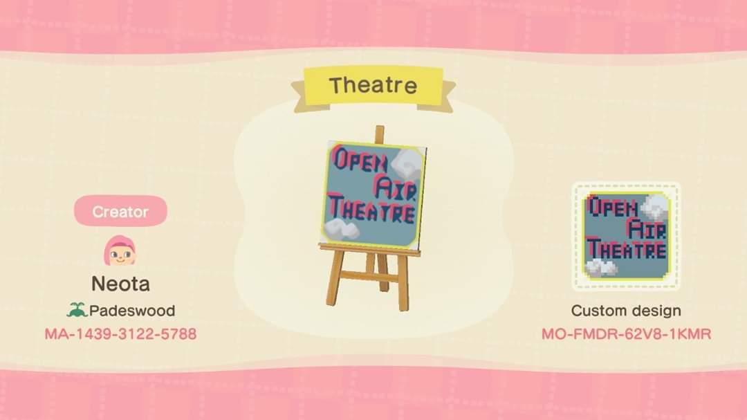 Animal Crossing Design Code: MO-FMDR-62V8-1KMR Theatre
