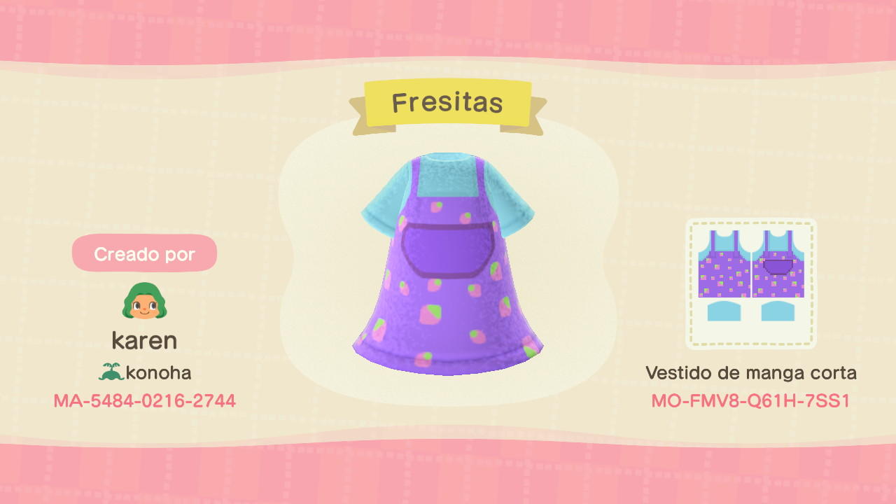 Animal Crossing Design Code: MO-FMV8-Q61H-7SS1 FRESITAS