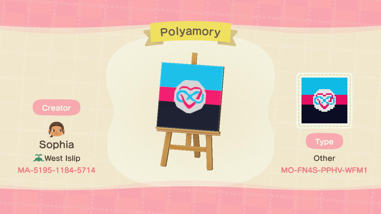 Animal Crossing Design Code: MO-FN4S-PPHV-WFM1 Polyamory