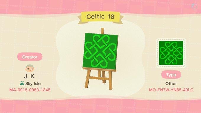 Animal Crossing Design Code: MO-FN7W-YN85-49LC Celtic 18