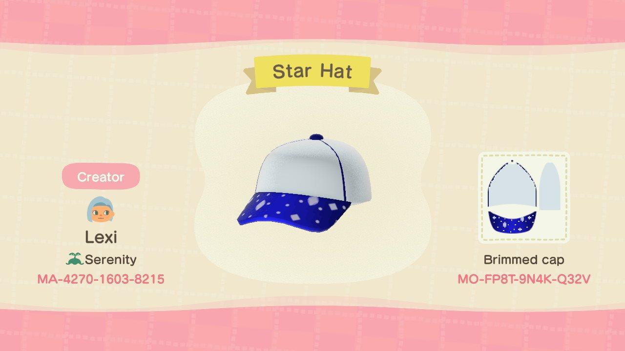 Animal Crossing Design Code: MO-FP8T-9N4K-Q32V Star Hat