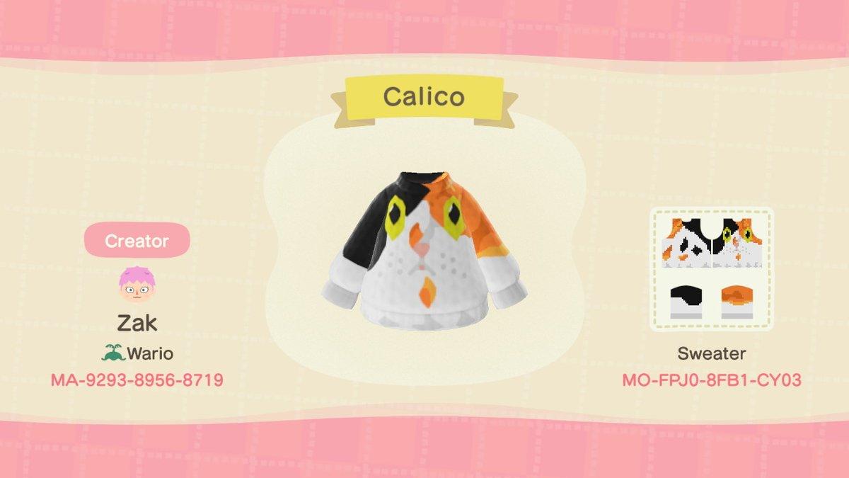 Animal Crossing Design Code: MO-FPJ0-8FB1-CY03 Calico