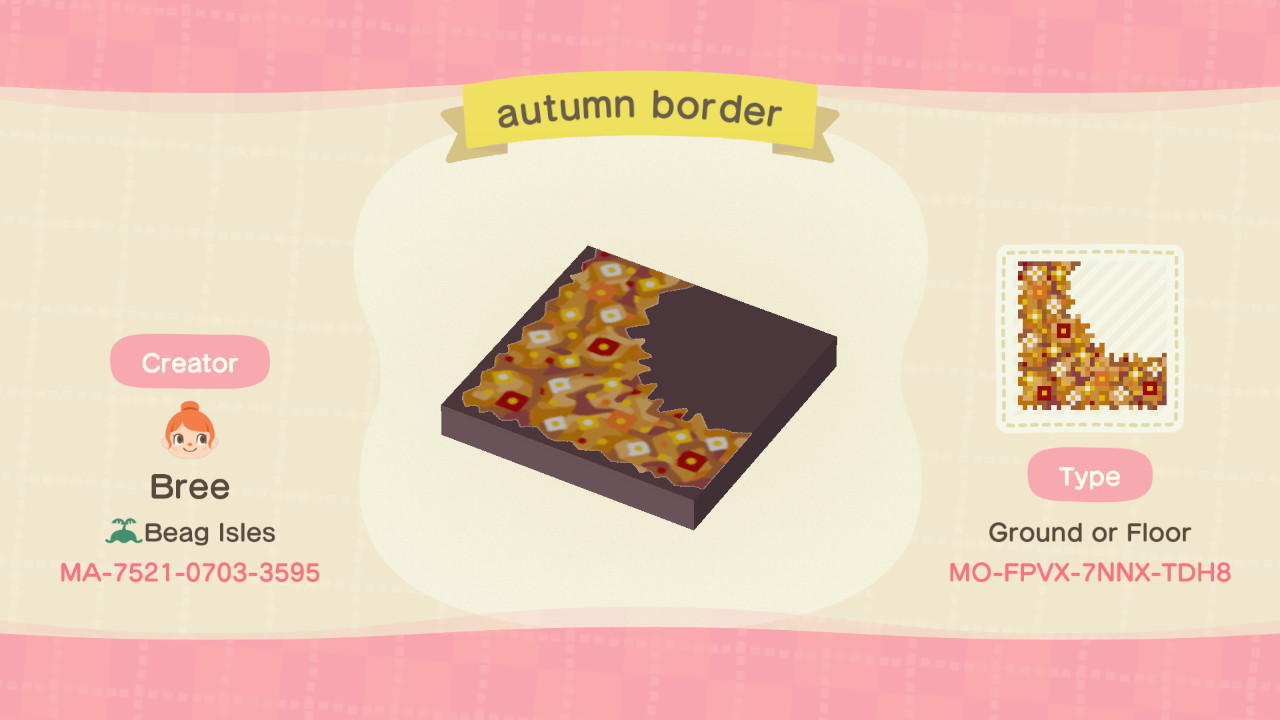 Animal Crossing Design Code: MO-FPVX-7NNX-TDH8 autumn border