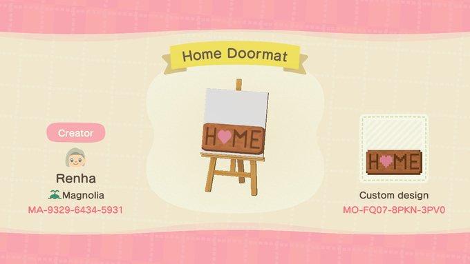 Animal Crossing Design Code: MO-FQ07-8PKN-3PV0 Home Doormat
