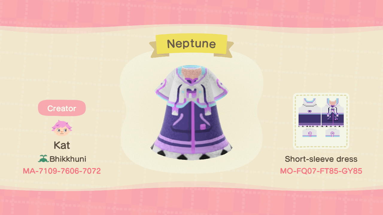 Animal Crossing Design Code: MO-FQ07-FT85-GY85 Neptune (Victory)
