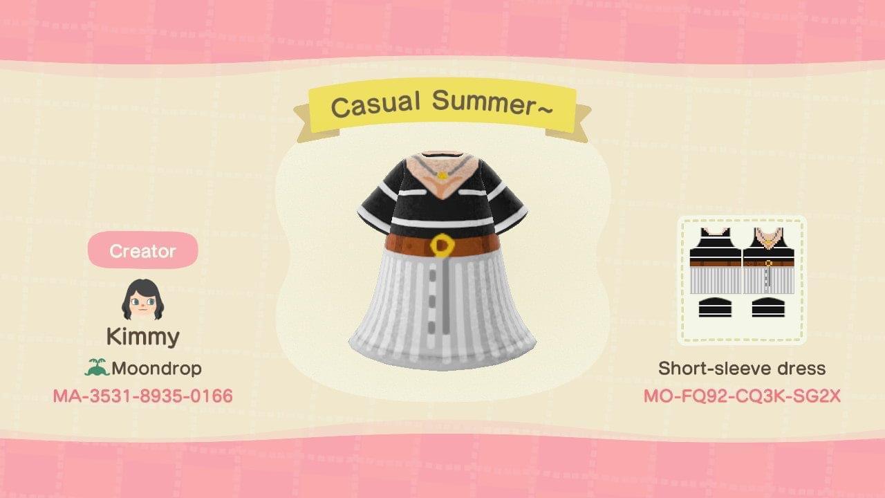 Animal Crossing Design Code: MO-FQ92-CQ3K-SG2X Casual Summer~
