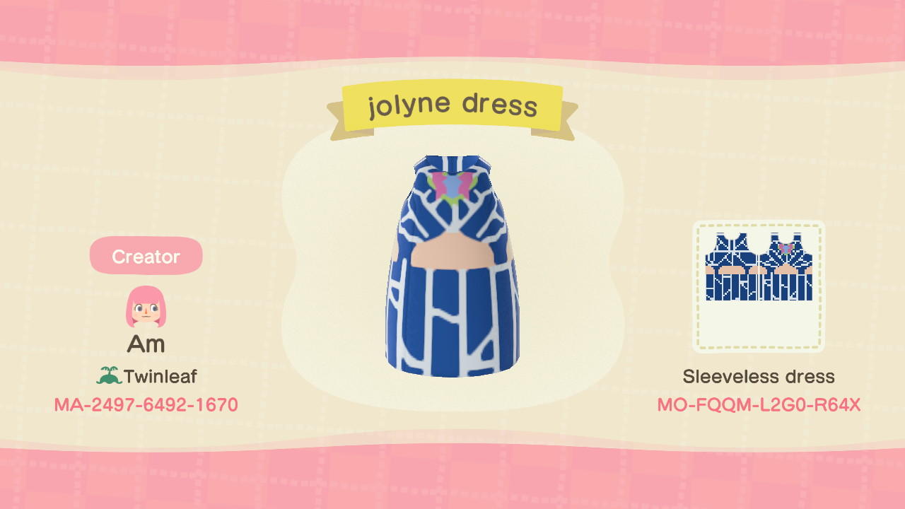 Animal Crossing Design Code: MO-FQQM-L2G0-R64X Jolyne Kujo