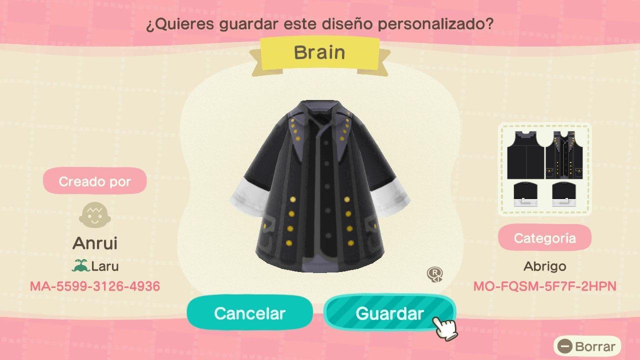 Animal Crossing Design Code: MO-FQSM-5F7F-2HPN KHX - Brain/Blaine