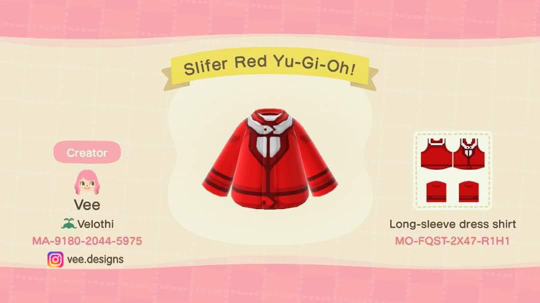 Animal Crossing Design Code: MO-FQST-2X47-R1H1 Slifer Red Yu-Gi-Oh!