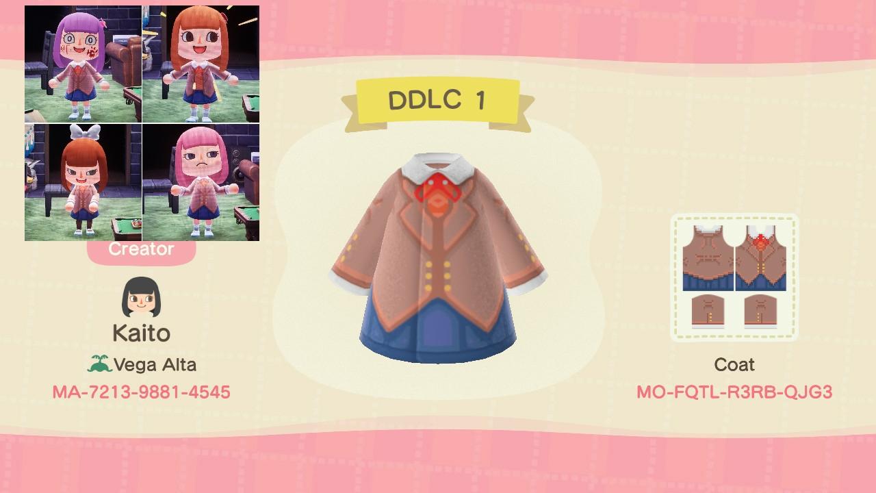 Animal Crossing Design Code: MO-FQTL-R3RB-QJG3 DokiDoki Literature1