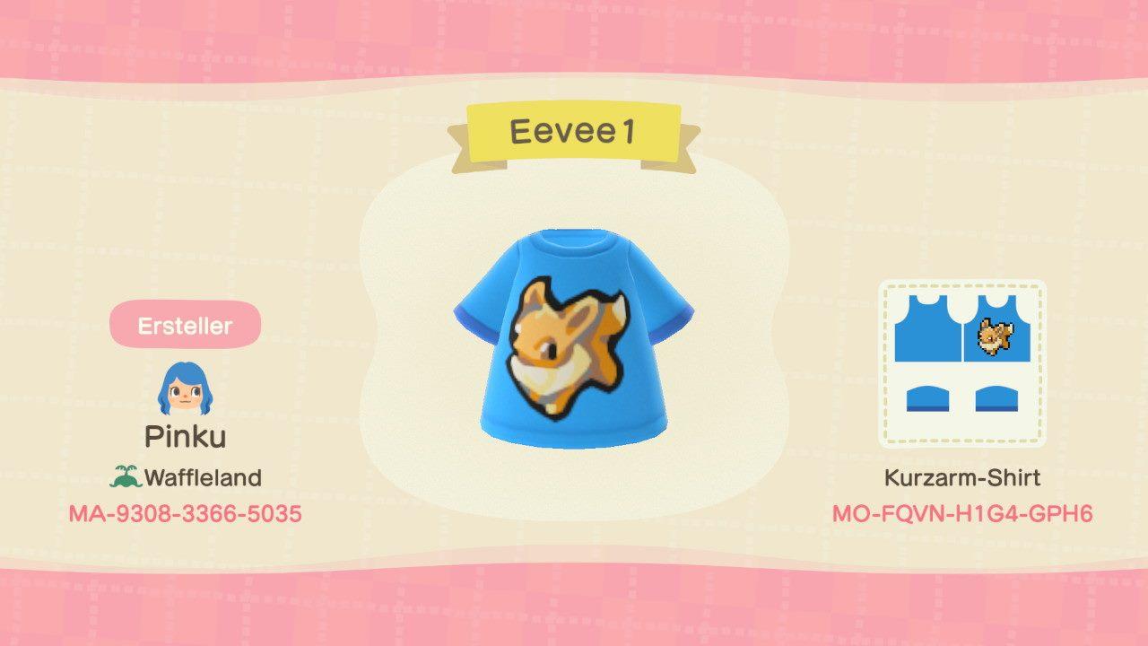 Animal Crossing Design Code: MO-FQVN-H1G4-GPH6 Blue Eevee