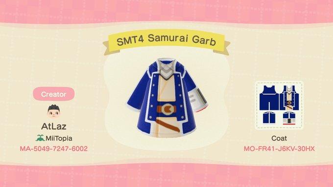 Animal Crossing Design Code: MO-FR41-J6KV-30HX SMT4 Samurai Garb