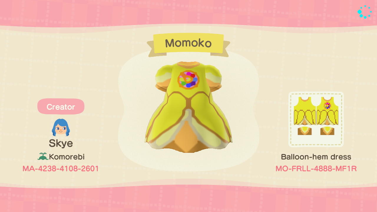 Animal Crossing Design Code: MO-FRLL-4888-MF1R Momoko