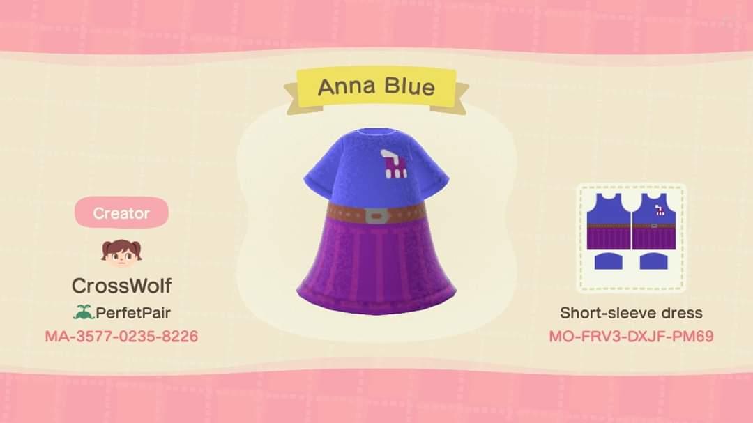 Animal Crossing Design Code: MO-FRV3-DXJF-PM69 Anna Blue