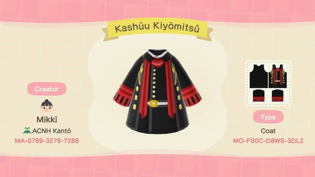 Animal Crossing Design Code: MO-FS0C-D8WS-3DL2 Kashuu Kiyomitsu