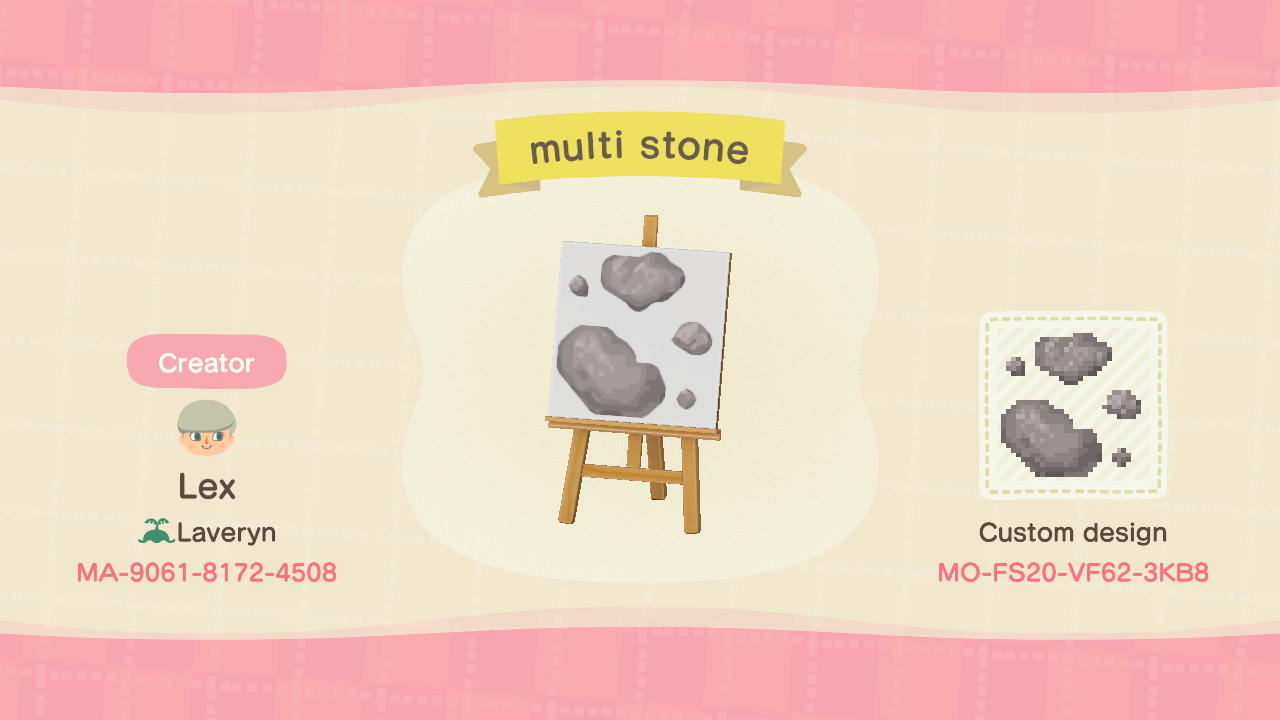 Animal Crossing Design Code: MO-FS20-VF62-3KB8 multi stone