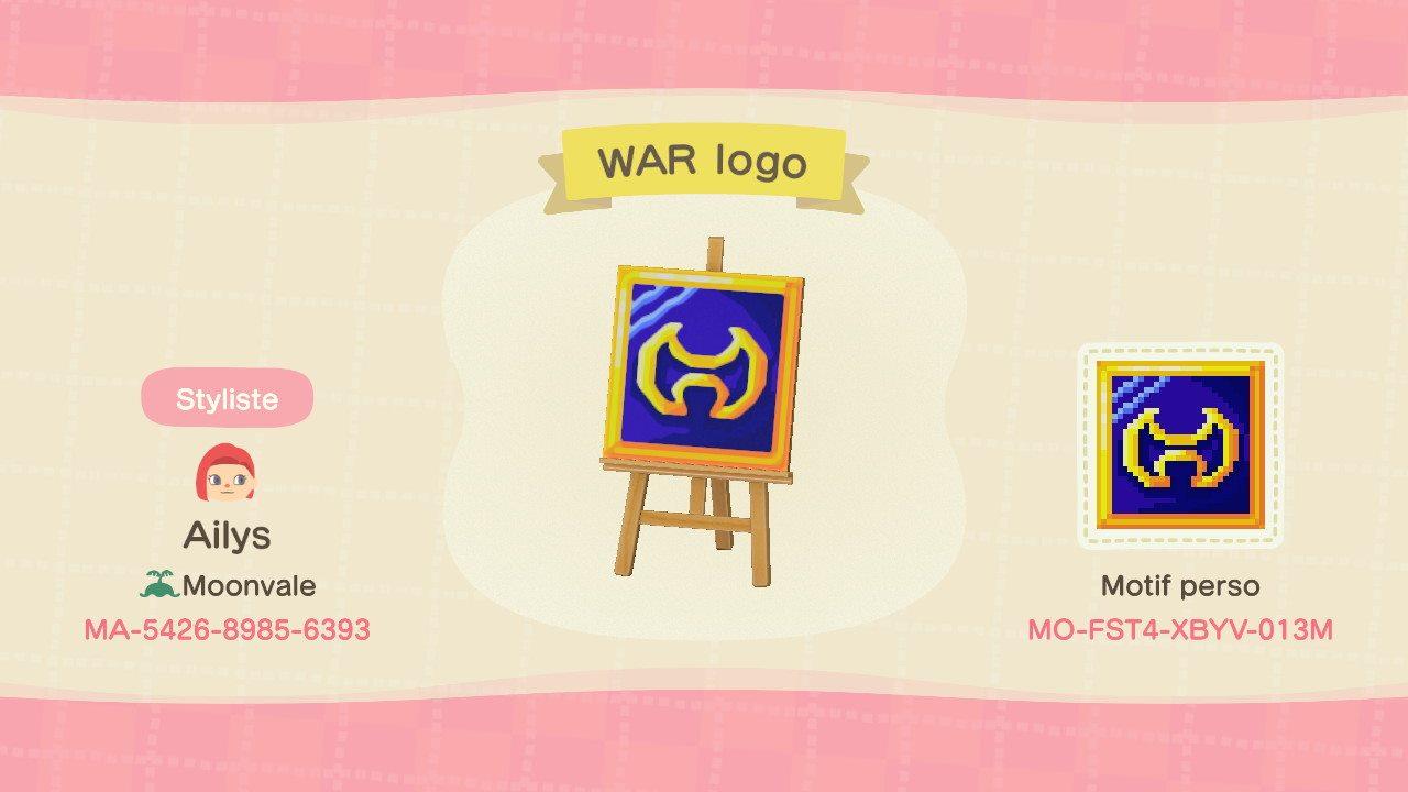 Animal Crossing Design Code: MO-FST4-XBYV-013M FFXIV WAR Logo