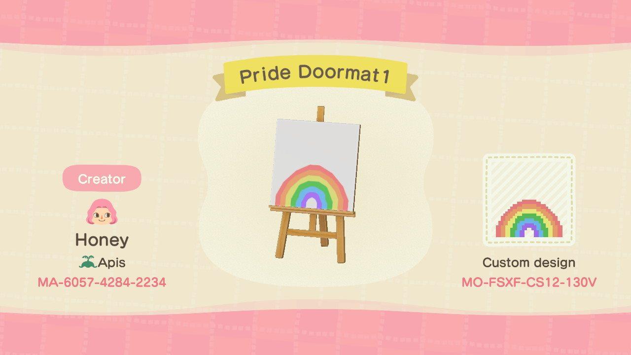 Animal Crossing Design Code: MO-FSXF-CS12-130V Pride Doormat1