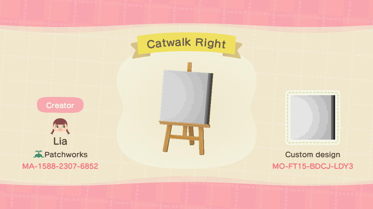Animal Crossing Design Code: MO-FT15-BDCJ-LDY3 Catwalk Right