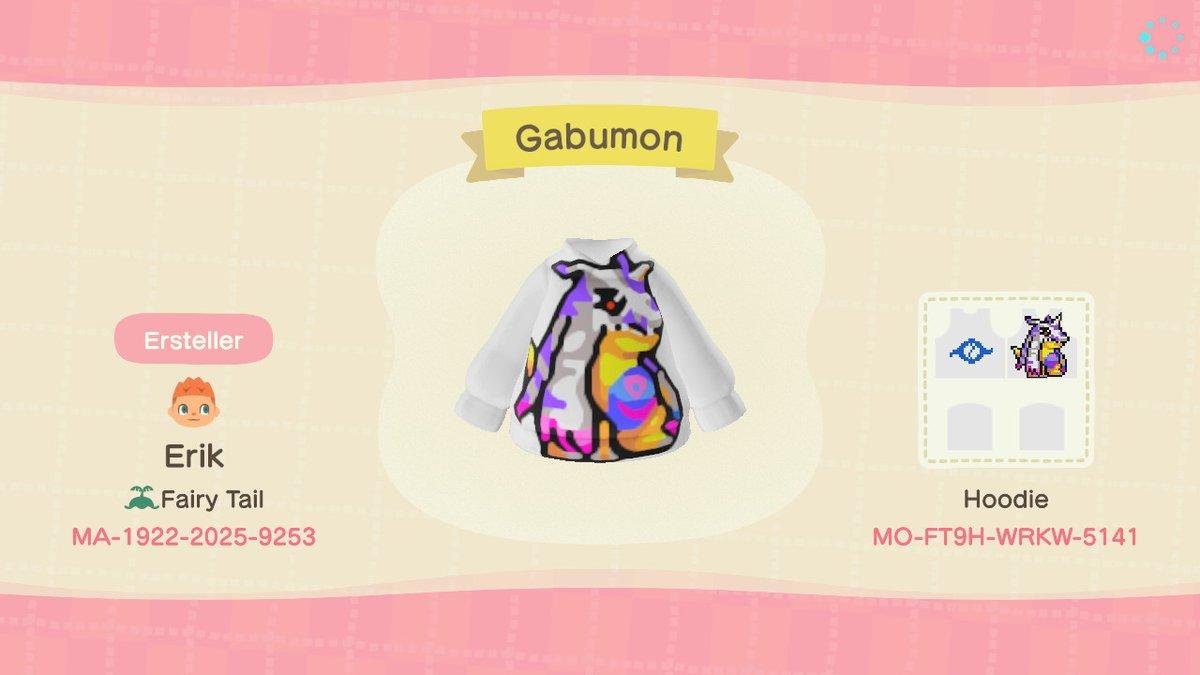 Animal Crossing Design Code: MO-FT9H-WRKW-5141 Gabumon (Digimon)