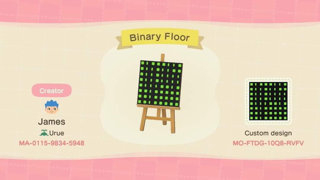 Animal Crossing Design Code: MO-FTDG-10Q8-RVFV Binary Floor
