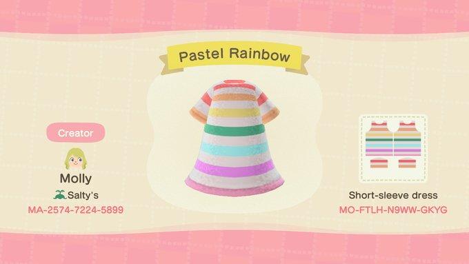 Animal Crossing Design Code: MO-FTLH-N9WW-GKYG Pastel Rainbow