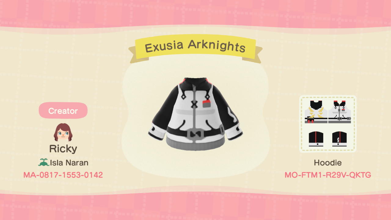 Animal Crossing Design Code: MO-FTM1-R29V-QKTG Exusia Arknights