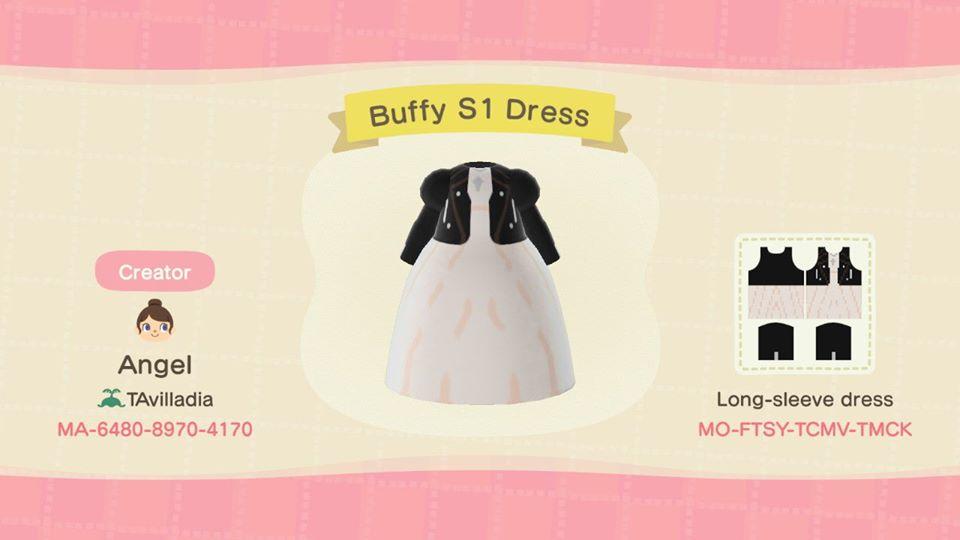 Animal Crossing Design Code: MO-FTSY-TCMV-TMCK Buffy S1 Dress