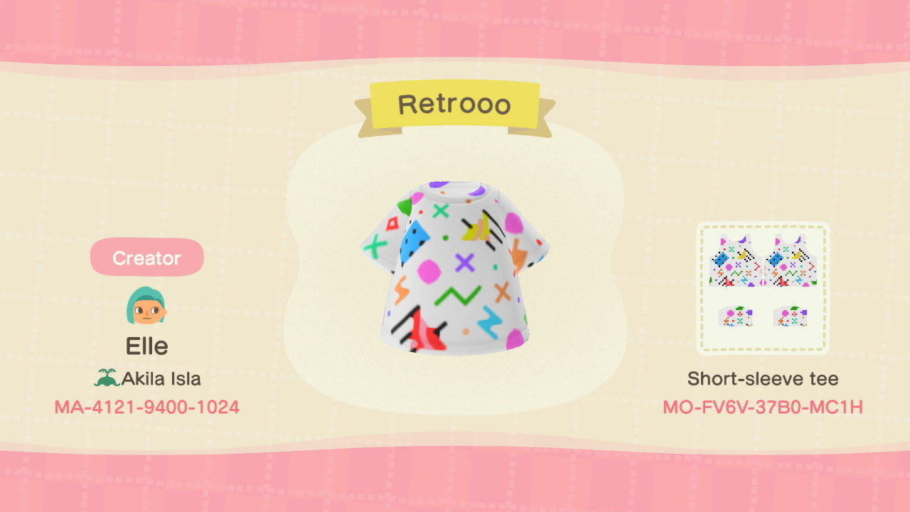 Animal Crossing Design Code: MO-FV6V-37B0-MC1H Retrooo