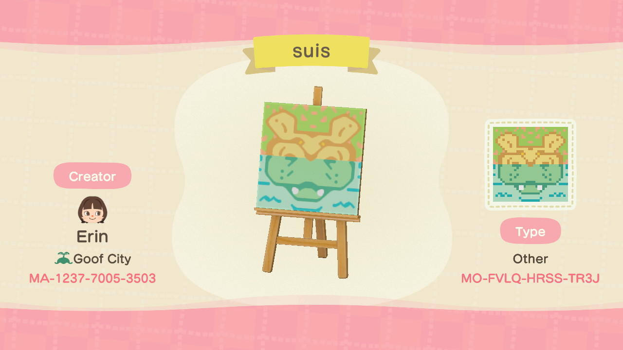 Animal Crossing Design Code: MO-FVLQ-HRSS-TR3J suis
