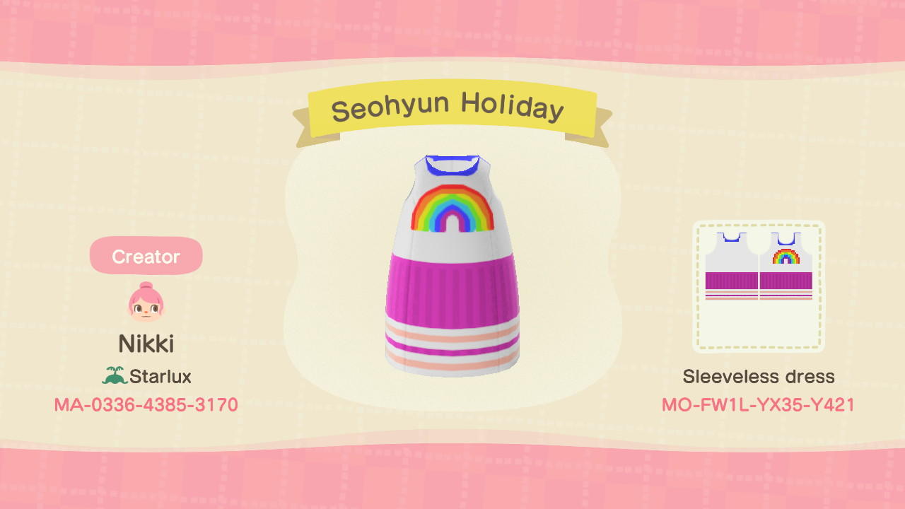 Animal Crossing Design Code: MO-FW1L-YX35-Y421 Seohyun Holiday