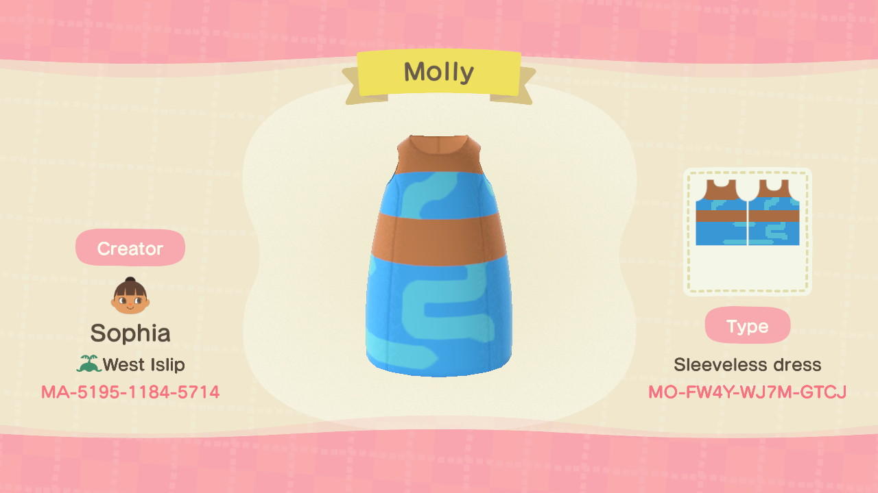 Animal Crossing Design Code: MO-FW4Y-WJ7M-GTCJ Molly