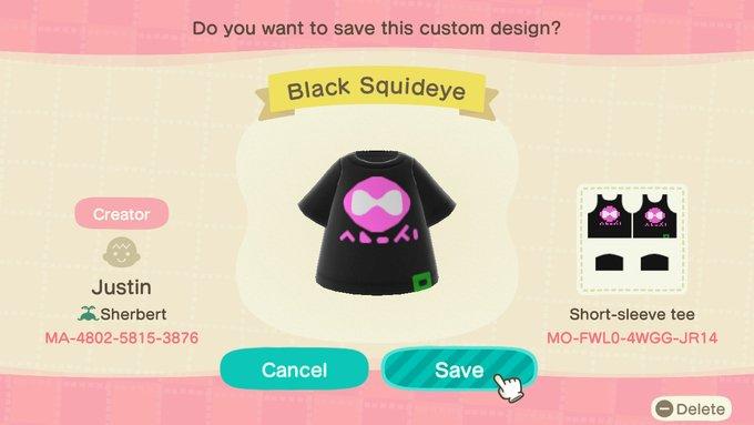 Animal Crossing Design Code: MO-FWL0-4WGG-JR14 Black Squideye