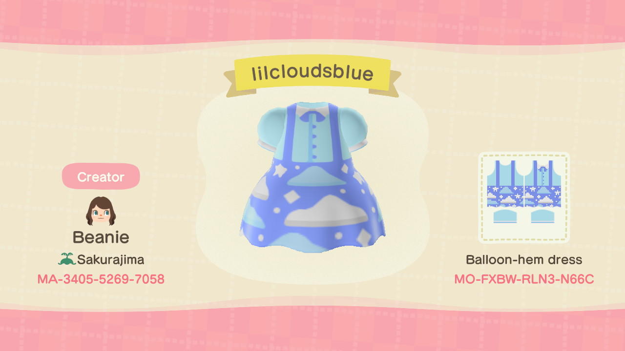 Animal Crossing Design Code: MO-FXBW-RLN3-N66C lilcloudsblue