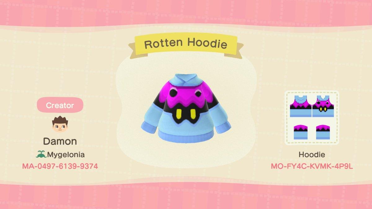 Animal Crossing Design Code: MO-FY4C-KVMK-4P9L Rotten Hoodie