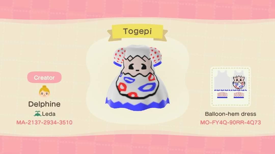 Animal Crossing Design Code: MO-FY4Q-90RR-4Q73 Togepi