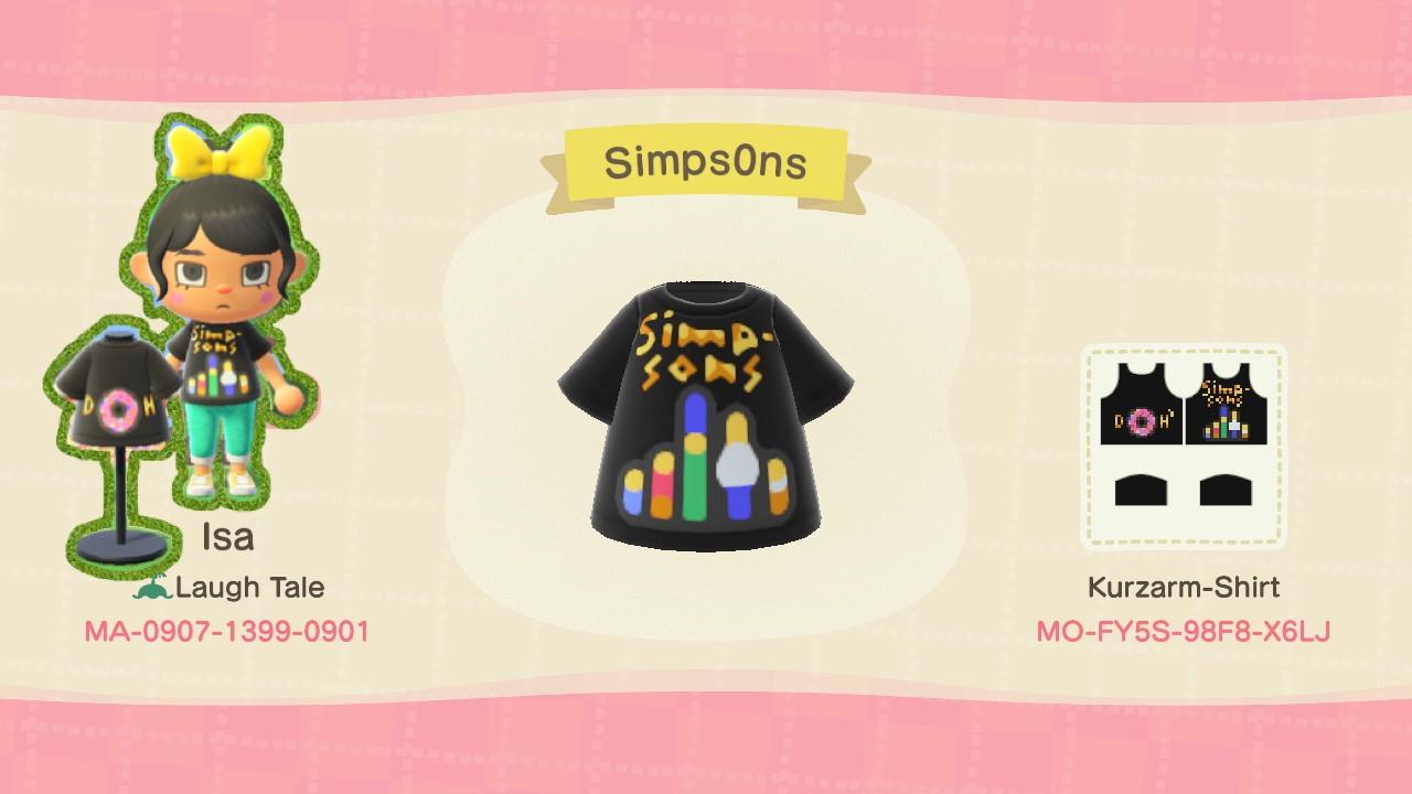 Animal Crossing Design Code: MO-FY5S-98F8-X6LJ The Simpsons Doh