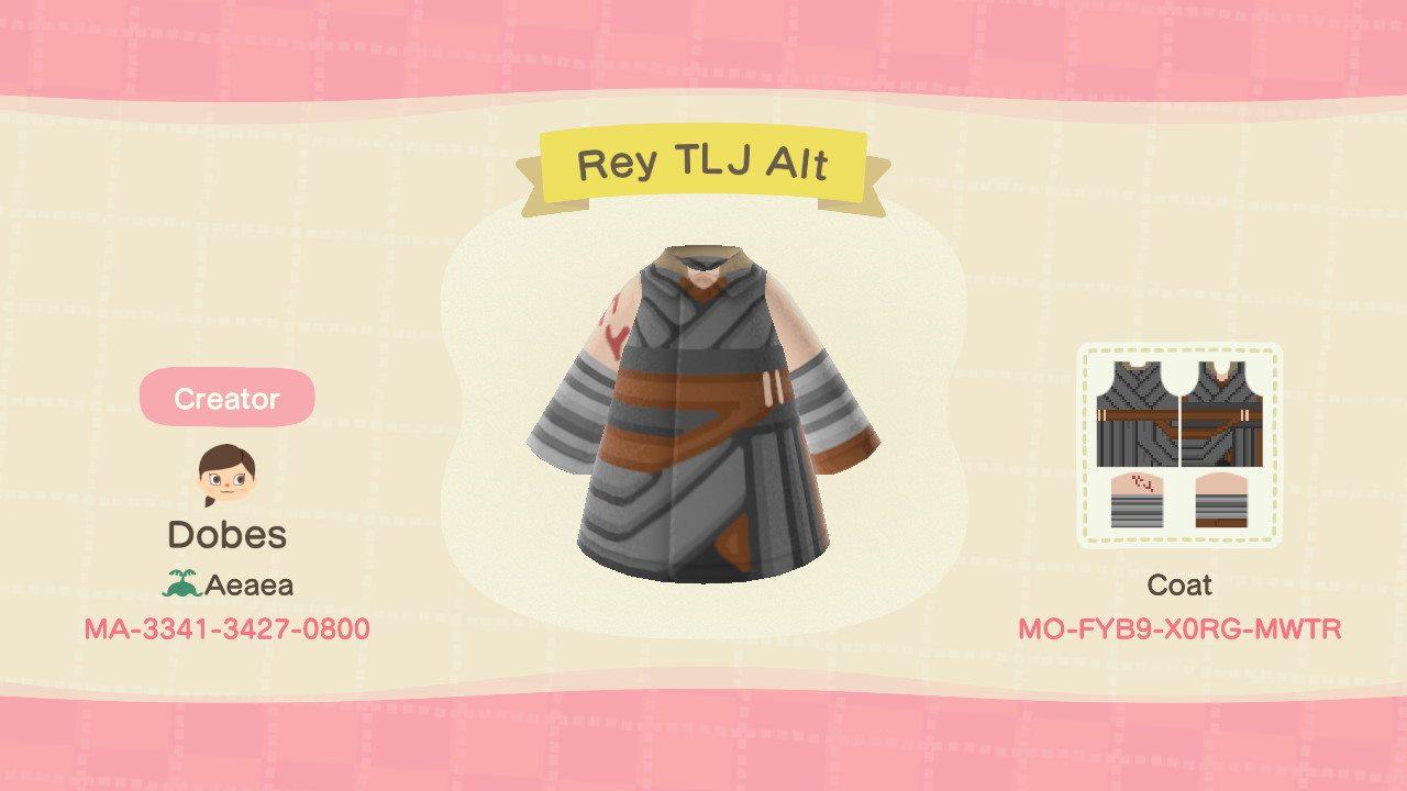 Animal Crossing Design Code: MO-FYB9-X0RG-MWTR Rey TLJ Alternate