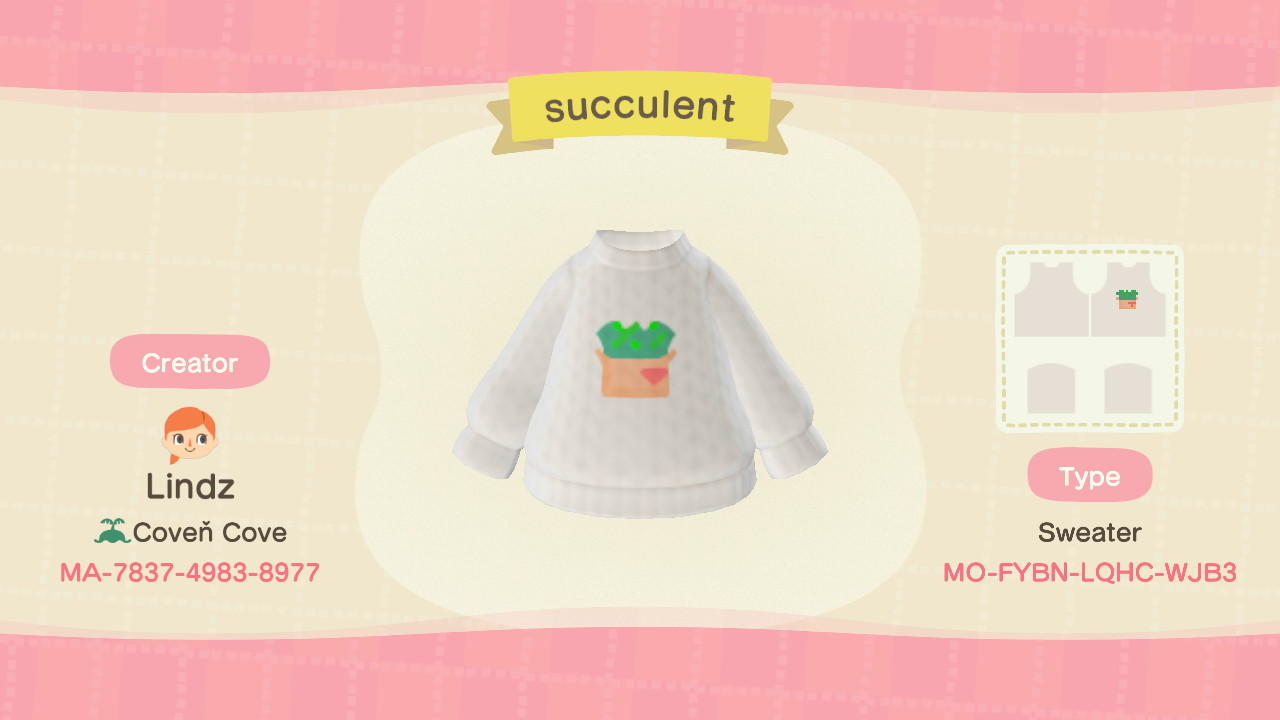 Animal Crossing Design Code: MO-FYBN-LQHC-WJB3 Succulent