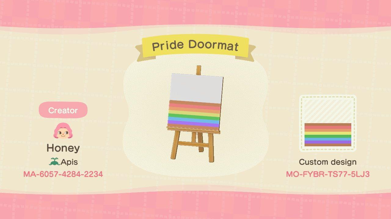 Animal Crossing Design Code: MO-FYBR-TS77-5LJ3 Pride Doormat