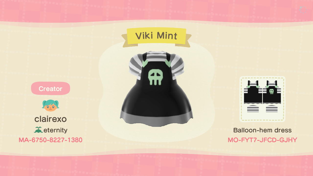Animal Crossing Design Code: MO-FYT7-JFCD-GJHY Viki Mint