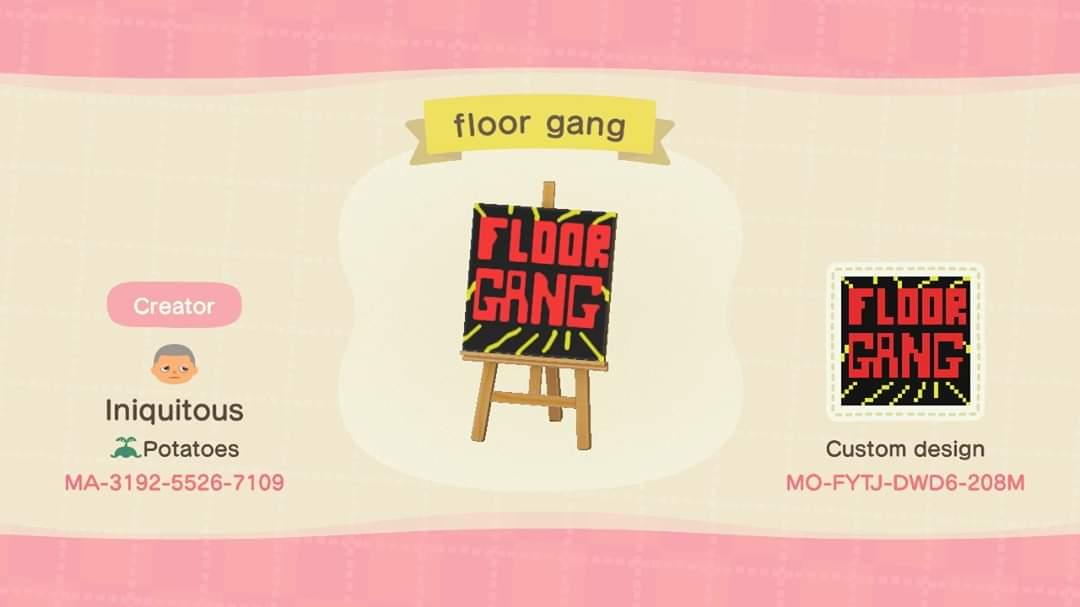 Animal Crossing Design Code: MO-FYTJ-DWD6-208M Floor Gang