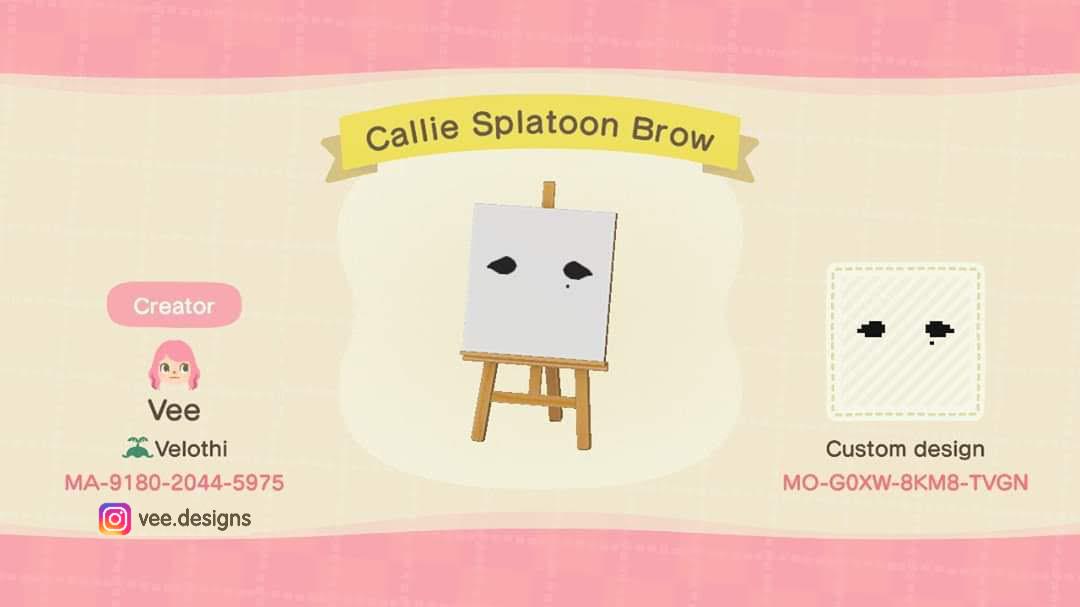 Animal Crossing Design Code: MO-G0XW-8KM8-TVGN Callie Splatoon Brow