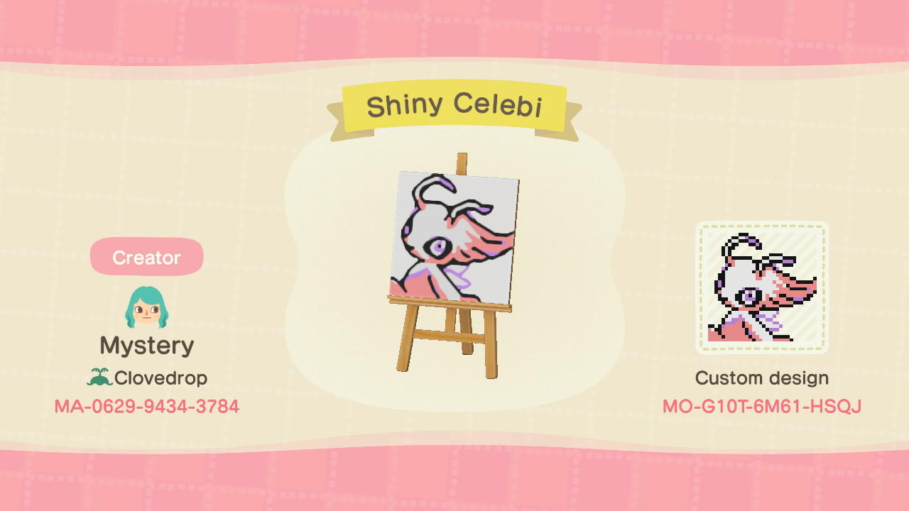 Animal Crossing Design Code: MO-G10T-6M61-HSQJ Shiny Celebi (Pkmn)