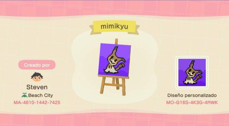 Animal Crossing Design Code: MO-G16S-4K3G-4RWK Mimikyu
