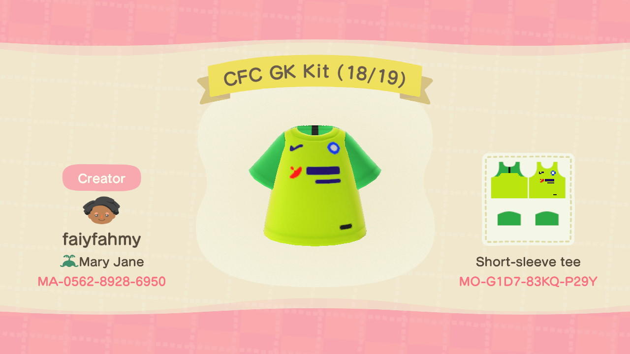 Animal Crossing Design Code: MO-G1D7-83KQ-P29Y CFC GK Kit (18/19)