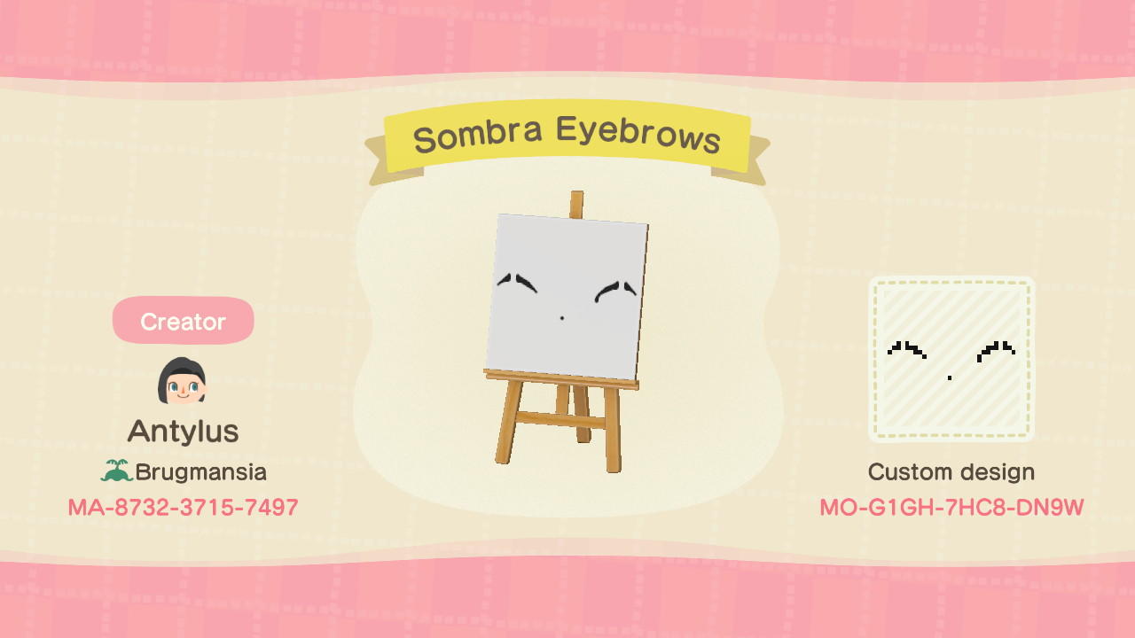 Animal Crossing Design Code: MO-G1GH-7HC8-DN9W Sombra Eyebrows