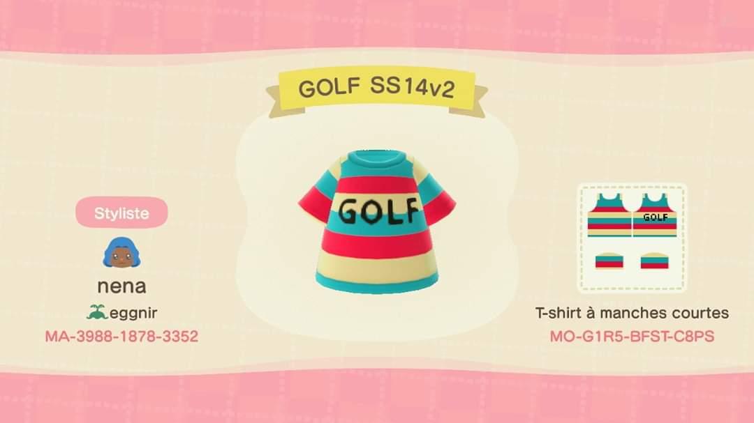 Animal Crossing Design Code: MO-G1R5-BFST-C8PS GOLF SS14v2